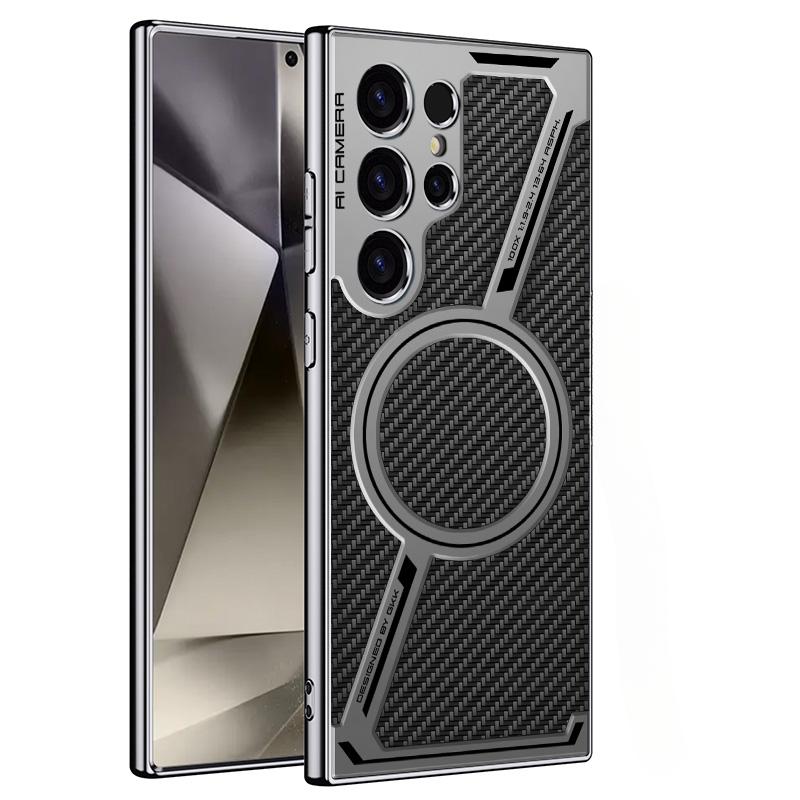 

Для Galaxy S24 S25 Ultra гальванизированный кожаный чехол для телефона Samsung Galaxy S25 S24 S23 Ultra магнитная защитная задняя крышка For Samsung Galaxy S24 Ultra