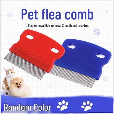 Double-Sided Pet Flea Comb for Dogs & Cats - Fine-Toothed Grooming & Flea Removal Tool