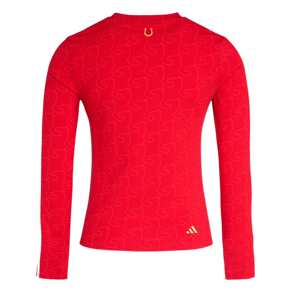 Adidas Chinese New Year Year Of The Horse Limited Edition Cny New Year Soft Skin-Friendly Sports Casual Slim Fit Long Sleeve T-Shirt Women tops KW4676
