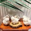 Carved Sheep Miniature Statue Wooden Lamb Figurine for Children Room Nursery Decors Home Office Tabletop Sculpture Gift