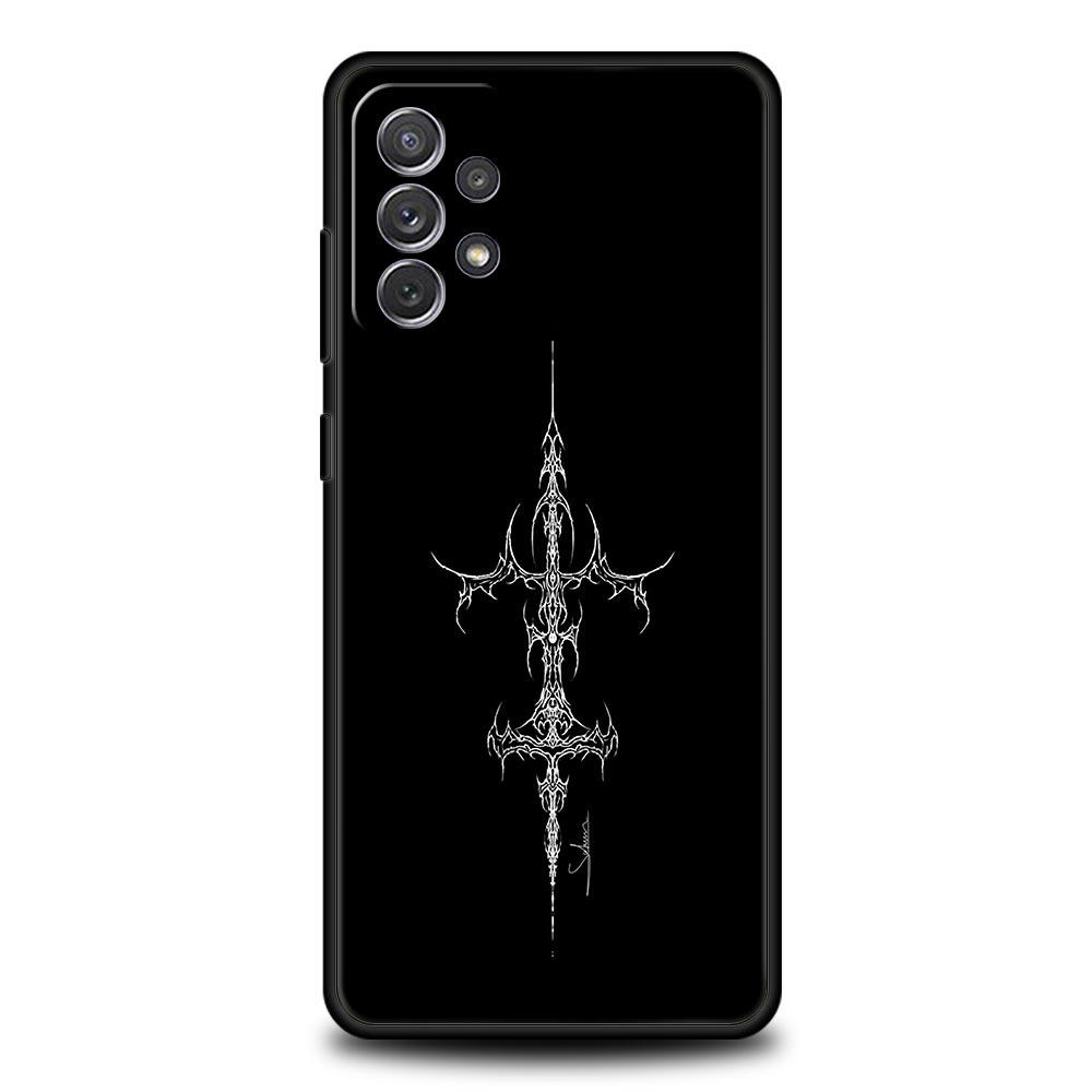 

Cyber Sigil Cross line Phone Case For Samsung Galaxy A15 A13 A51 A71 A41 A31 A21S A03S A05 A35 A55 A23 A25 A33 A53 A73 5G Cover Galaxy A03s