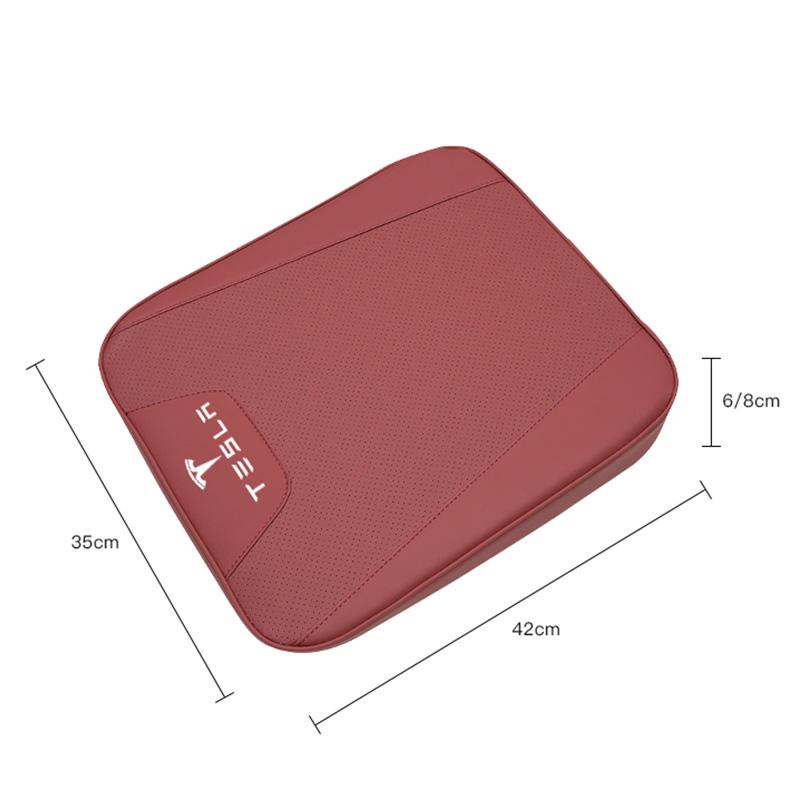 Car Seat Cushion Leather Soft Pad 6CM Thick Sponge Cushioning For Tesla Model-Y Model-3 Model-X Model-S Cybertruck Interior