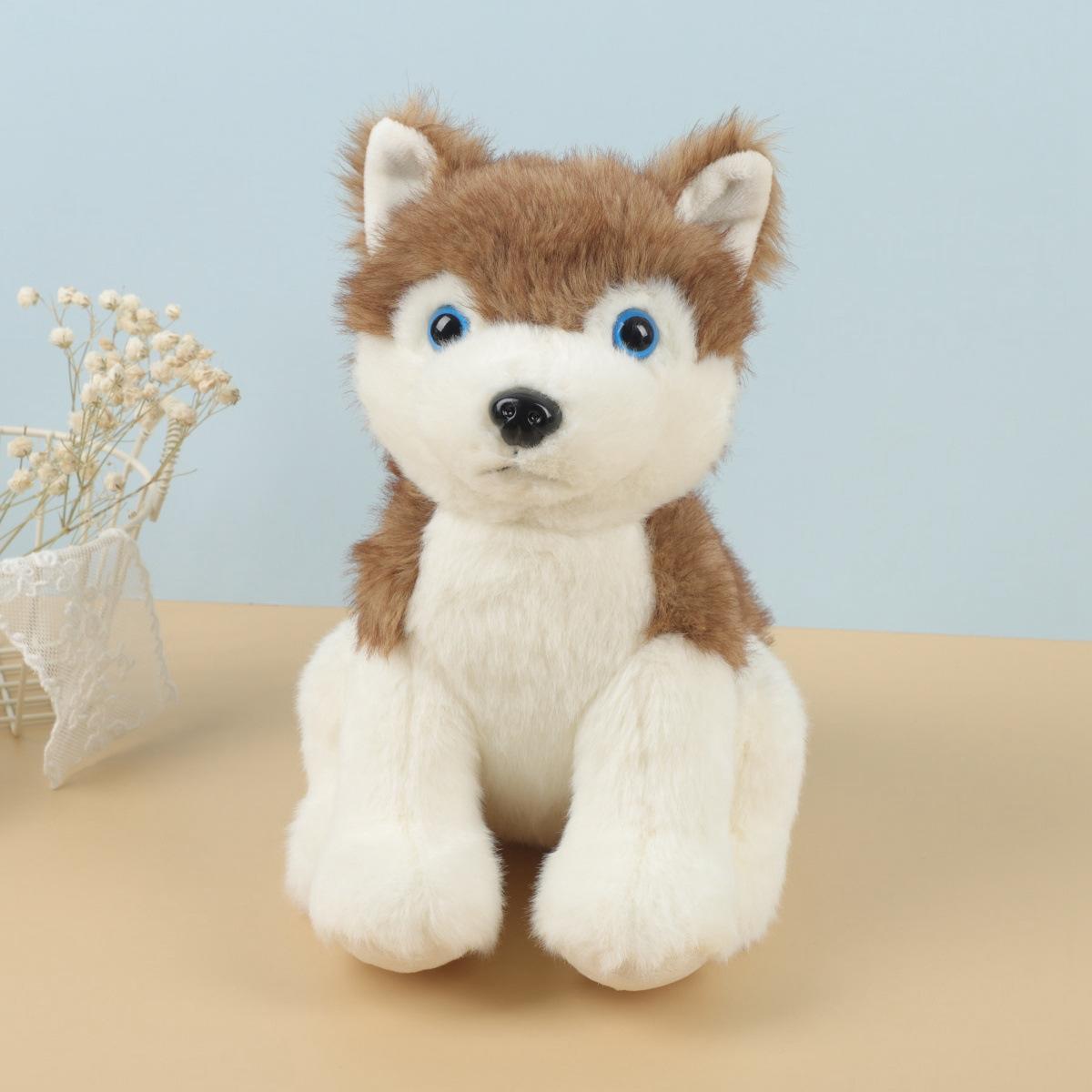 Милая имитация куклы щенка, плюшевая игрушка, кукла хаски, детская успокаивающая тряпичная кукла для девочки, подарок на день рождения 20cm