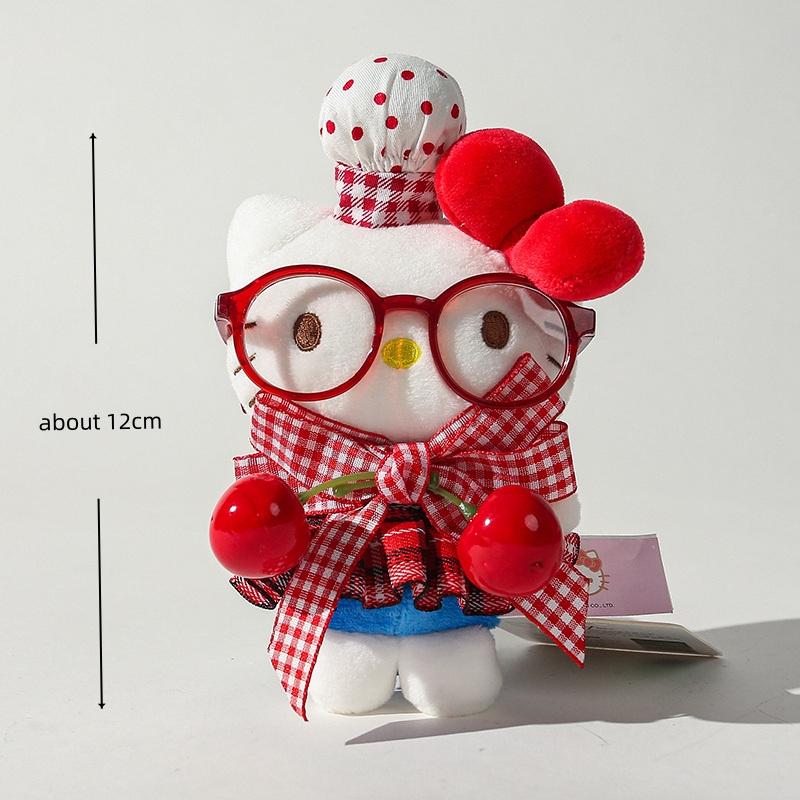 Hello Kitty Plush Toy Pendant For Girls Kawaii Cartoon Pendant Exquisite Kids Plush Cat Doll Sanrio Gift Bag Decor