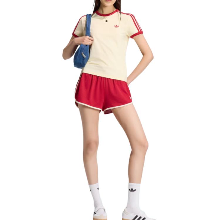Adidas Originals Striped Slim Fit Round Neck Short Sleeve T-Shirt Women Tops KS4780