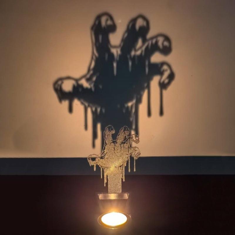 Halloween Decoration 2025 Decorative Candle Holder Scary Candlestick Ornament Desk Accessorie Room Decor Halloween Accessorie