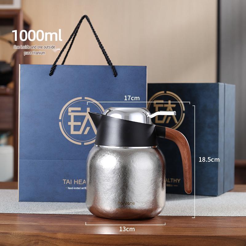 Pure Titanium Moka Pot 2025: Portable Insulated Teapot for Tea & Water Separation (White Tea & Pu-erh).