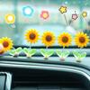 Neues Auto Niedliche Sonnenblume Schüttelkopf Ornamente Auto Mittelkonsole Armaturenbrett Spiegel Dekoratives Zubehör Kann Lufterfrischer Halten