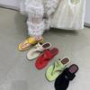 2025Fashion Metal buckle Tassel Toe-clip Slippers Women Sandals Summer Flat Slippers Wearing Outside Casual Beach