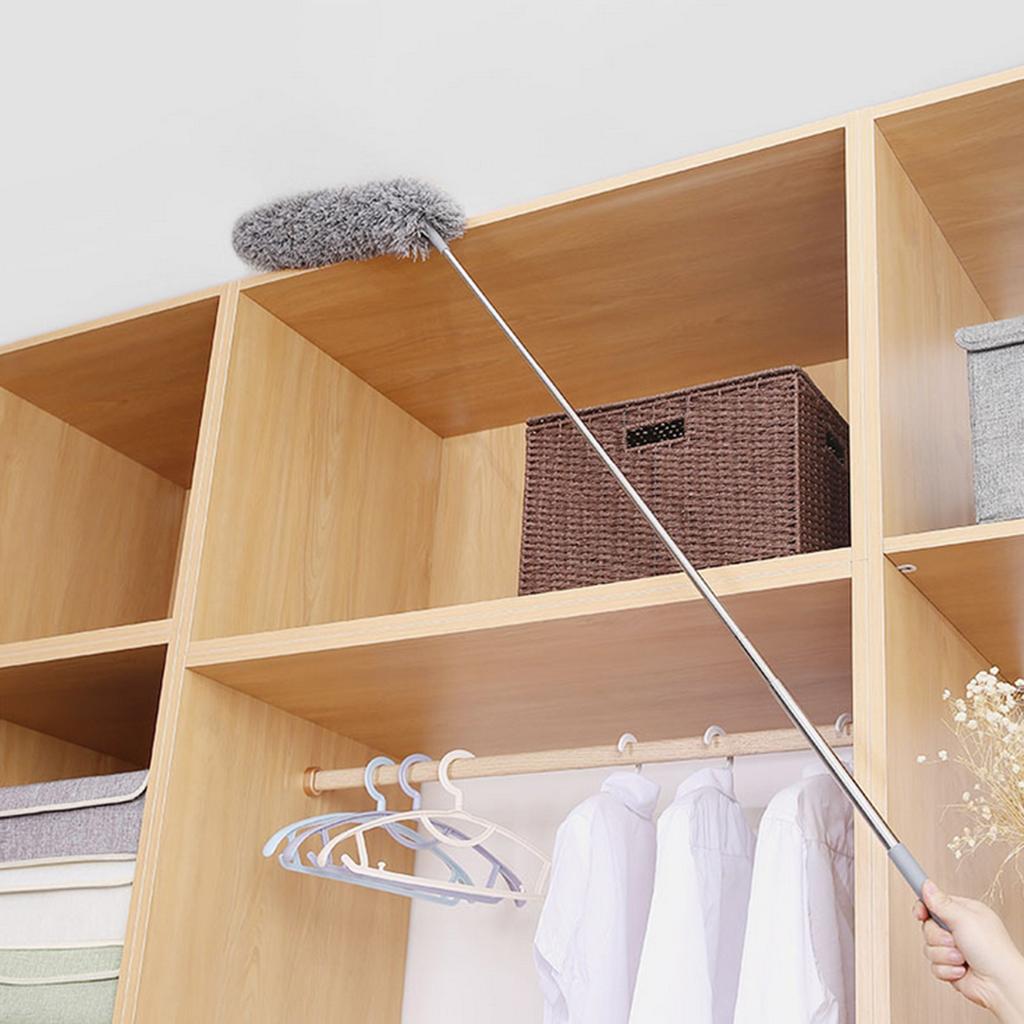 Microfiber Duster Long Telescopic Rod Flexible Head Home Ceiling Spider Web Cleaning