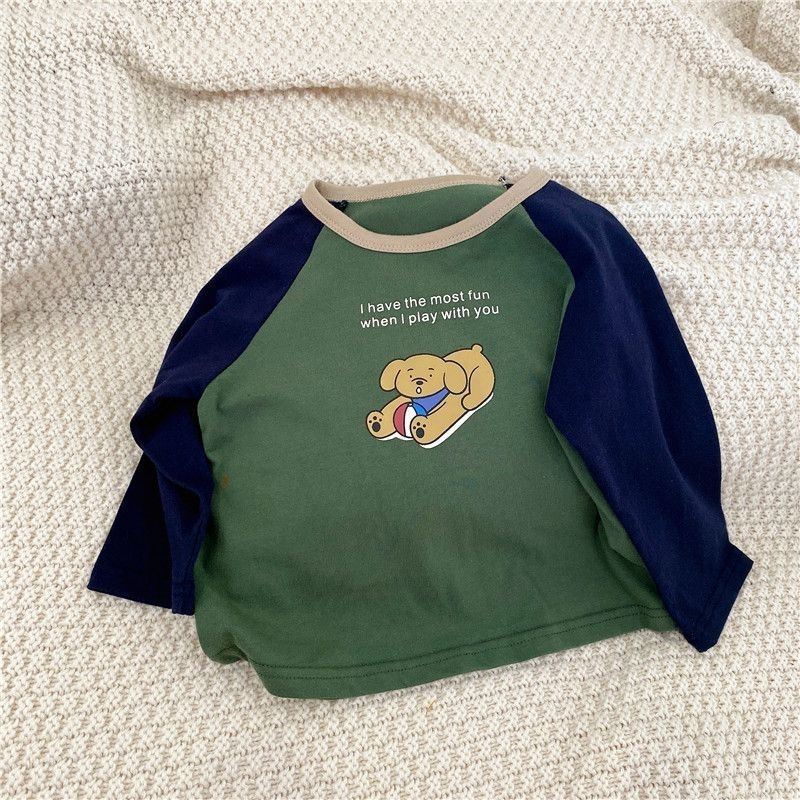 

Детская рубашка с длинными рукавами и принтом баскетбольного мяча и щенка, топы, футболка, детская футболка для детей старше 3 лет