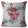 Tropical Flamingo Cushion Cover Hand Drawn Pineapple Butterfly Ice Cream Design Soft Square Pillow Home Decor xcm
