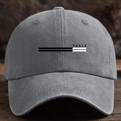 Men Paris Letter Print Baseball Cap with ParisThemed    Letters  Adjustable Curved Brim Hat Appropriate for Any Season