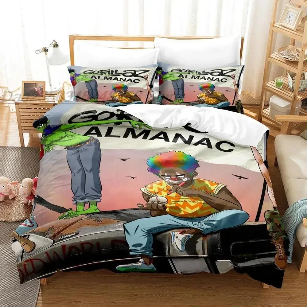 Gorillaz Bettwäsche Set Einzelbett Twin Full Queen King Size Bettset Aldult Kind Schlafzimmer Bettbezug Sets 3D Druck Spiel Bettlaken Set