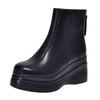 Petite Women's Wedge Heel Ankle Boots - Fleece Lined, Thick Sole, Height Increasing Platform, 2025 Autumn/Winter Style.