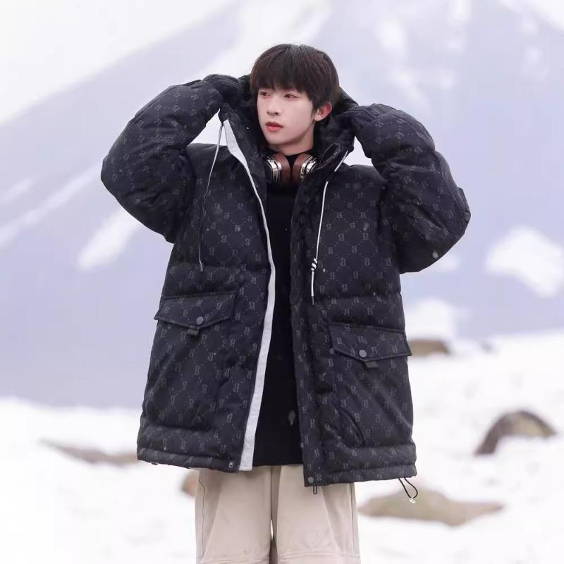 Winter new duck down jacket temperament versatile thickened men's and women's short fashion hooded jacket