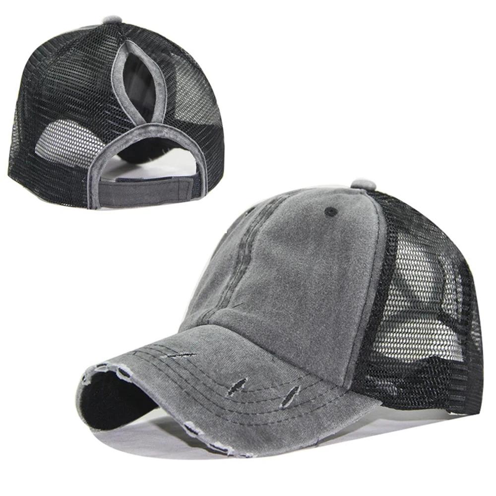 Men Women Summer Baseball Caps Washed Cotton Lightweight Breathable Hat With Mesh Holes