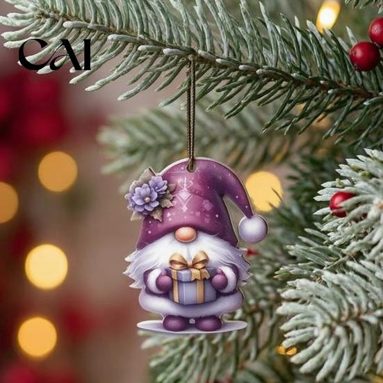 Nordic Style Christmas Tree Hanging Decor 12/24/36Pcs Gnome Ornaments, 2D Wooden Decorations for Xmas Tree, Funny Vintage Gnomes Home Kids Family