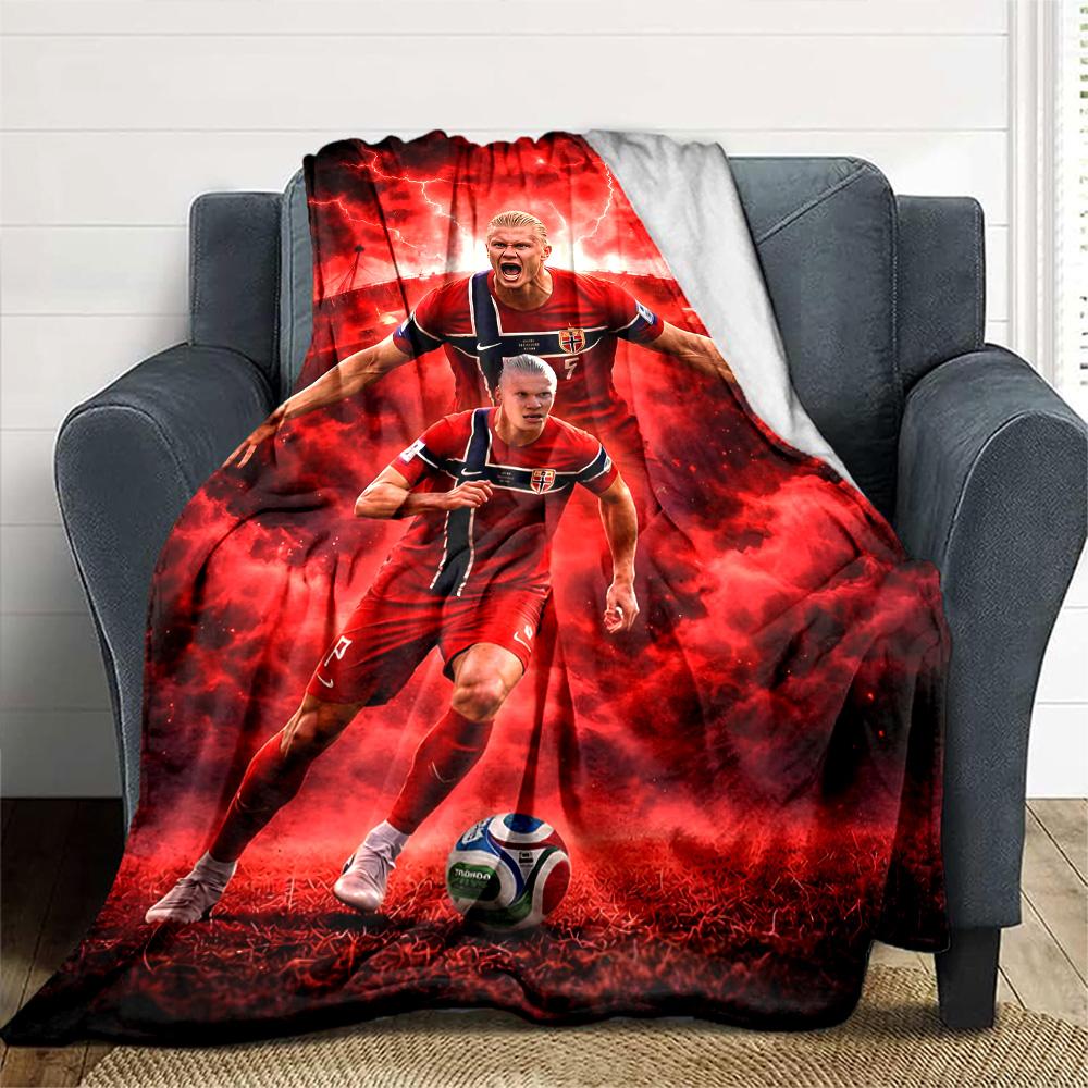 1pc Haaland11 Blanket, Gift, for Men and Women, Soft Blanket, Good for Sofa Bed Couch Travel, Lightweight Flannel Blanket