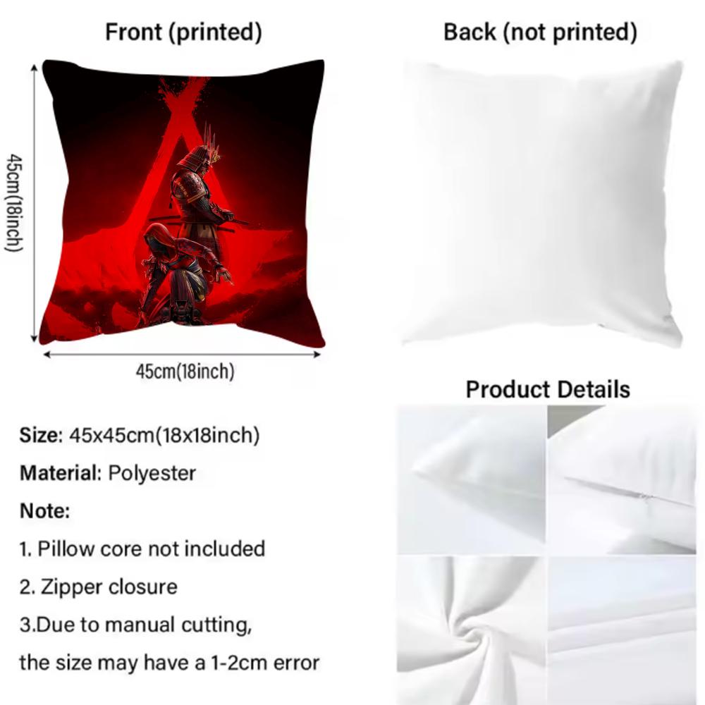 Federa Cuscino Classica Gioco Assassins Creed Morbida e Facile da Lavare – Versatile Per Divano, Letto, Viaggio e Ufficio