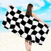 1pc fashionable colored checkered beach towel, quick drying absorbent swimming beach towel, available in multiple colors