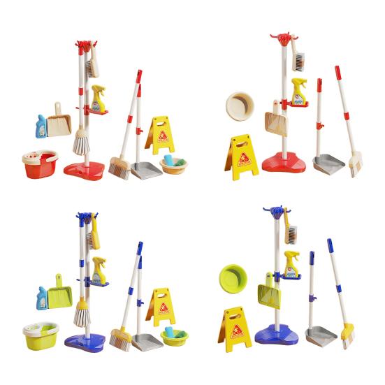 Set Curățenie pentru Copii Mici Jucărie de Curățenie pentru Copii Include Perie de Praf Mop Burete Mătură Făraș Pânză Set de Joacă de-a Treburile Casnice pentru Băieți Fete Vârste 2-5