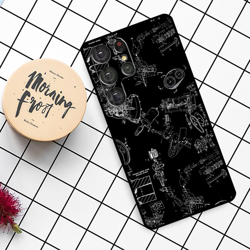 Automobile Spare Parts Car Engine Case For Samsung Galaxy S24 FE S20 FE S21 S22 S23 S24 S25 Ultra S9 S10 S25 Plus Phone Cover