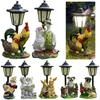 Solar Hexagonal Garden Lamp Resin Cute Figurine Light Animal/ Child/ Gnome Decorative Lamp Lawn Courtyard Garden Decoration