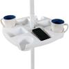 Outdoor Beach Umbrella Table Tray with 4 Cup Holders Sunglasses Drink Holder Towel Hats Hanging Hook for Garden Swimming Pool
