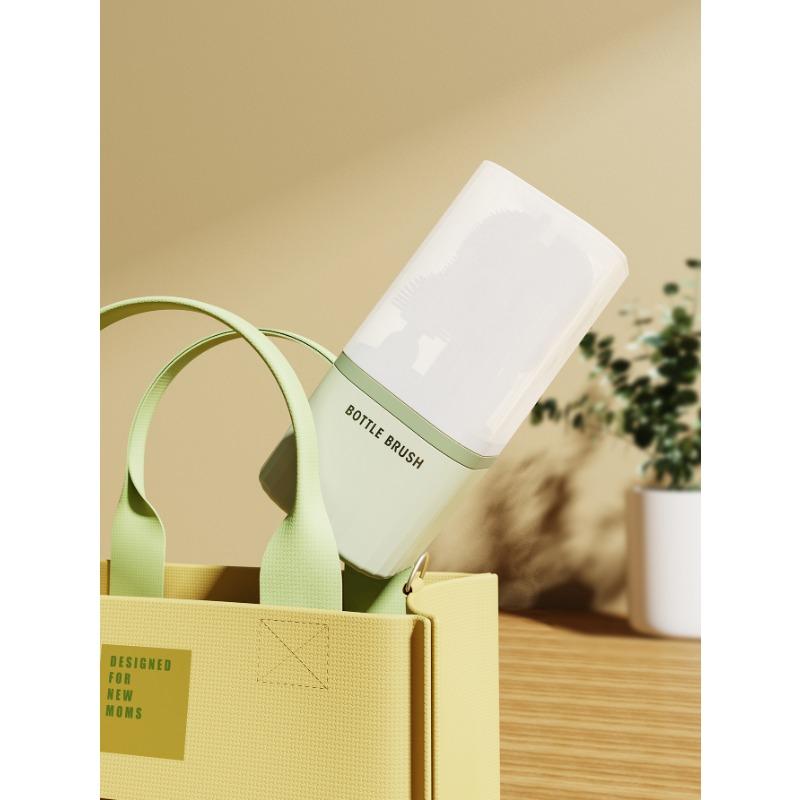 Reise-Babyflaschenbürsten-Set mit tragbarer Silikon-Flaschenbürste, Saugerreinigungsbürste, Strohhalmbürste und Flaschentrockenständer