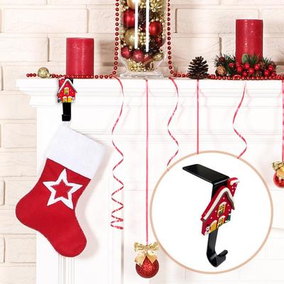 4 Pcs Christmas Stocking Hooks Metal L Shaped Stocking Hooks Mantel Hook for Xmas Wreaths Stockings Balls Navidad 2025