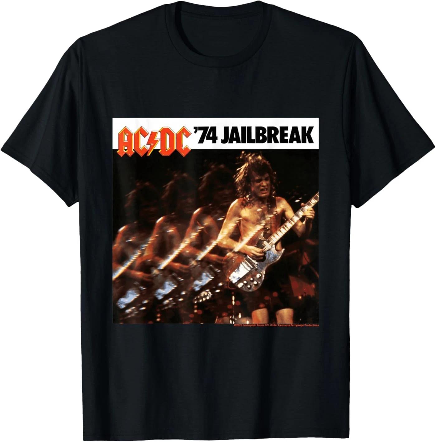 AC/DC Music Band  74 Jailbreak Concert Vibe 100% Cotton T-shirt Mens Tees Top L