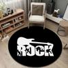 Folk Round Rose Multicolor Rug Mat, Non-Slip Floor Mat for Office