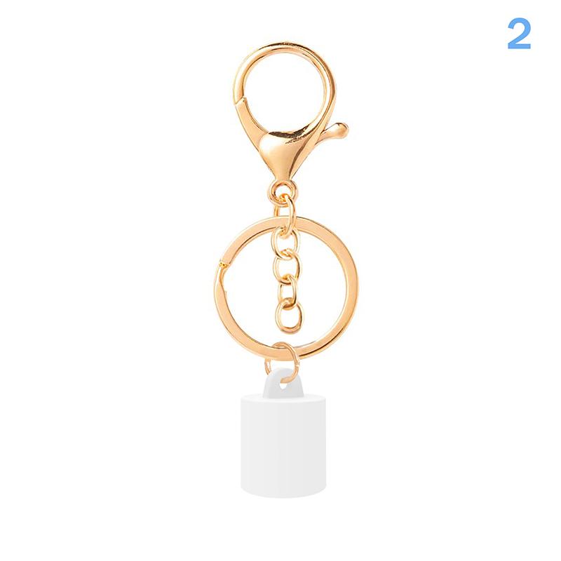 1 Pcs Practical Silicone Keychain Cap Accessories Portable Durable Holder Keyring Compatible For Lipgloss Storage And Balm Cap