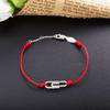 Moonmory 925 Sterlingsilber Büroklammer Rotes Seil Armband Für Frauen Glänzender Kristall Handgelenksband Europäischer Schmuck Weihnachtsgeschenk