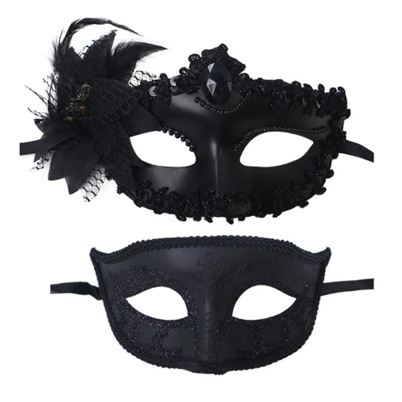 2 Pcs Venetians Mask Half Face Mask Halloween Mask Costume Mask Masquerade Mask Party Mask Mardi Gras Mask for Carnivals