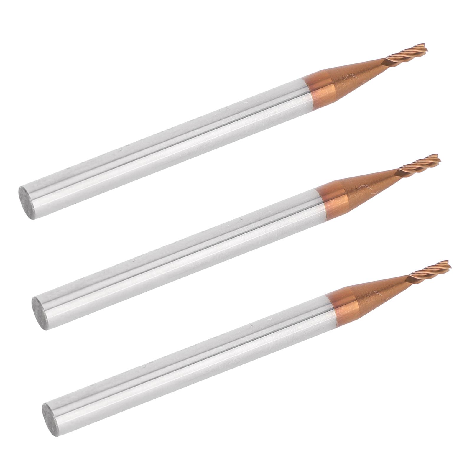 

3Pcs Milling Cutter 4 Flutes Tungsten Steel CNC End Mill Cutting Tool 1.5 x 50 x 4T