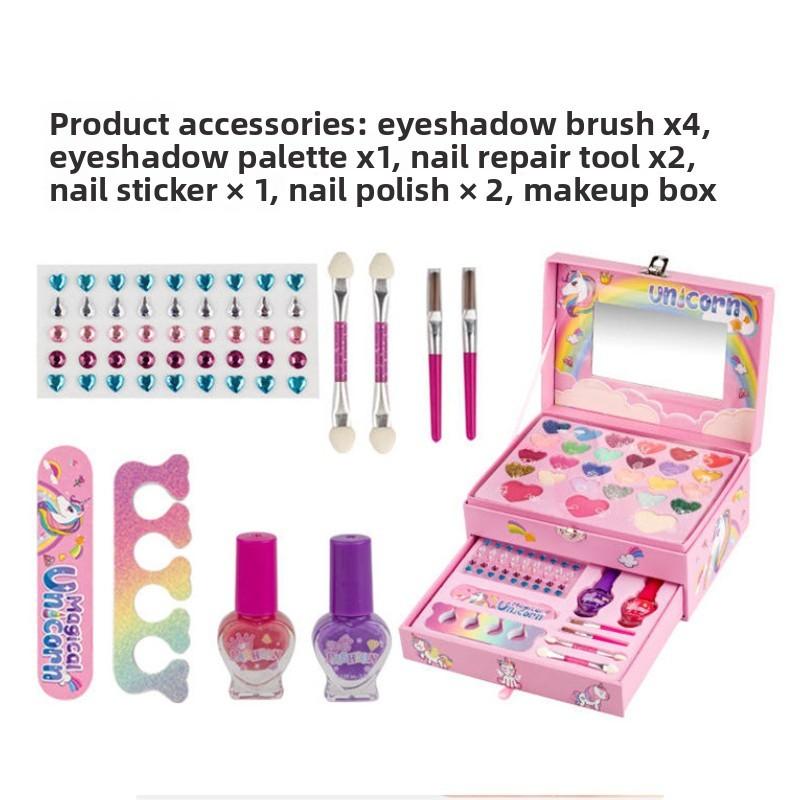 

Детский Волшебный Косметический Набор Единорога с Тенями для Век, Лаком для Ногтей, Игрушками для Макияжа розовый
