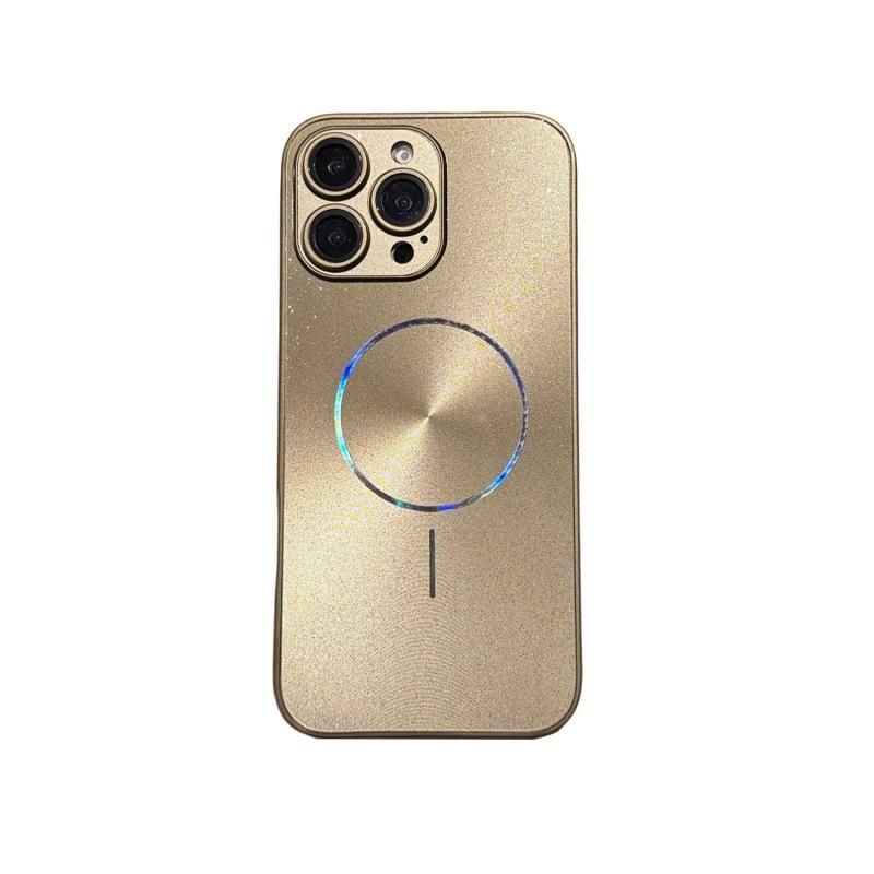 For IPhone 16 Promax Ice Crystal Sparkling Powder Phone Case for Apple 15 All Inclusive Anti Drop Magnetic Simple Protective Cover