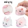 Cute Plush Wind-up Animal Toy Running Piggy Bunny Doll For Kids Plastic Material Visual And Hand-eye Coordination Development Interactive Play