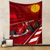 "Red Ferrari F1 Car Racing Design Patterned" Patterned Tapestry for Bedroom and Living Room Home Decor.