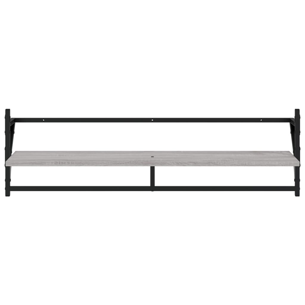 6 Piece Wall Shelf Set with Bars Grey Sonoma Particleboard