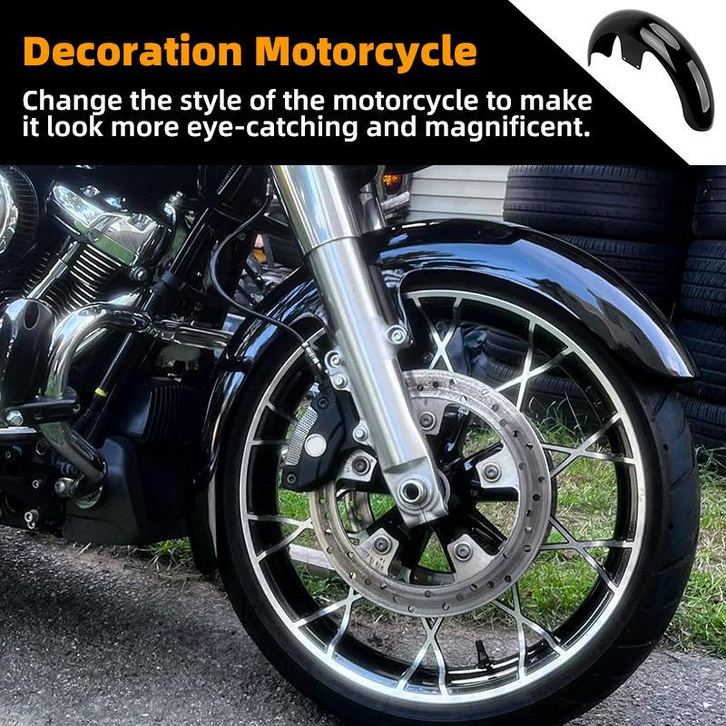 Gloss Black Wrap Front Fender Mudguard 19" 21" 23" For Harley Touring Electra Street Glide Road King Ultra Baggers
