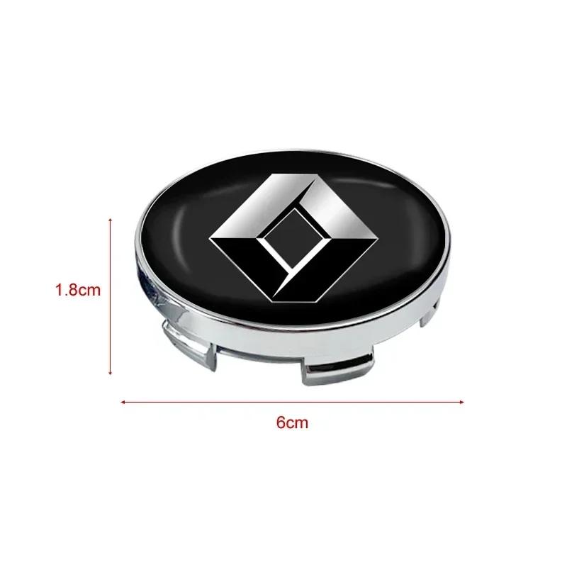 For Renault Clio Laguna 2 Megane 2 3 Duster Logan Captur 4Pcs 60mm Car Wheel Center Hup Caps Wheel Cover Accessories n111
