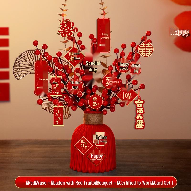 Bridal Arrangement Wedding Gift Plant Ornament for Living Room and Engagement Decorations