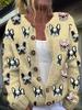 2026 foreign trade new 3D digital printing cardigan knitted jacket women's clothing early spring and autumn factory wholesale
