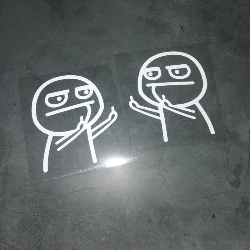 Cartoon Funny  Finger Waterproof Reflective Stickers Car Sticker Car Window Decal Car Decals Car Body Decoration Sticker