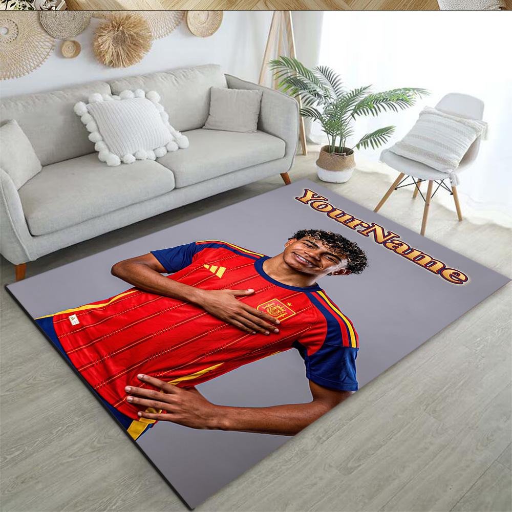 Lamine Yamal 32 Customize Text Carpet Suitable for Living Rooms Dining Room Playrooms Bedrooms Antislip Carpet Anime Office Decor