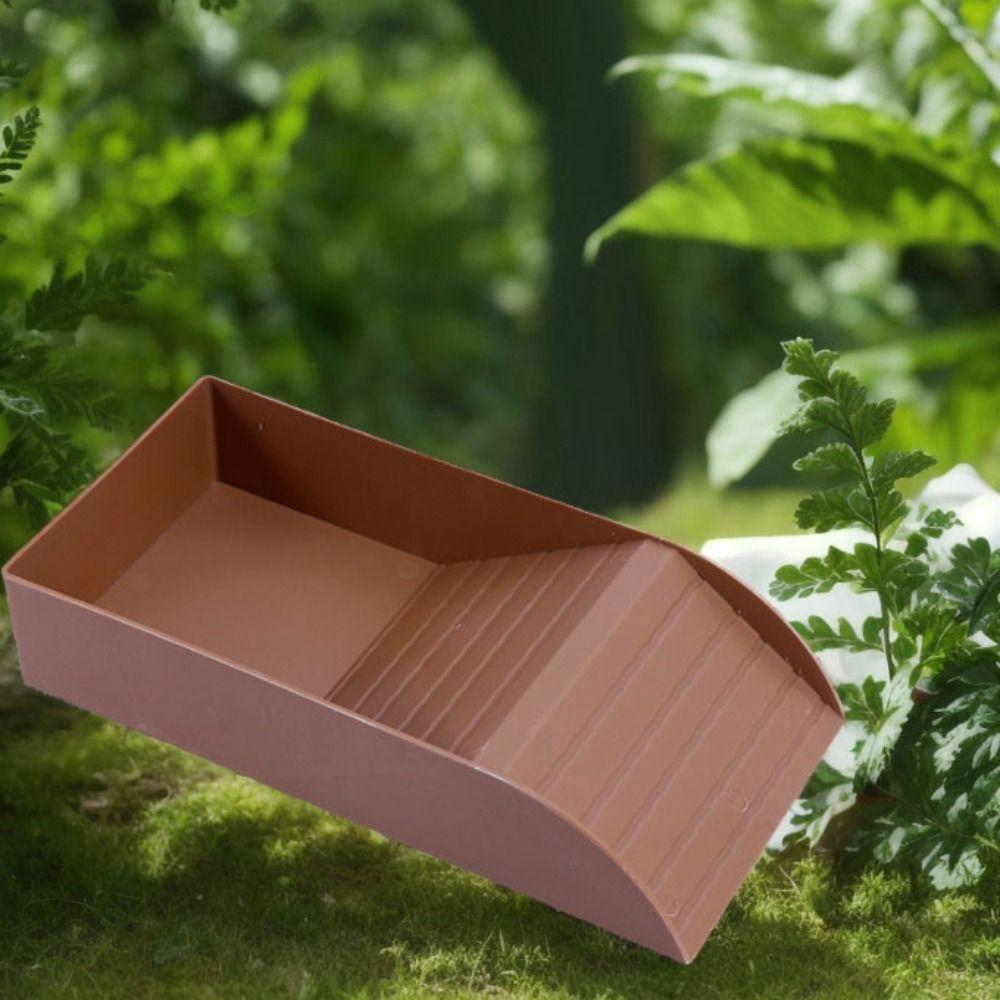 

Smooth Tortoise Feeder With Platform Turtle Tank Turtle Feeding Basin Snake brown-S
