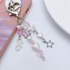 Pearl Bow Phone Pendant Sweet Love Flowers Key Chain Earphone Case Hanging Rope Backpack Charms Bag Decor Accessories